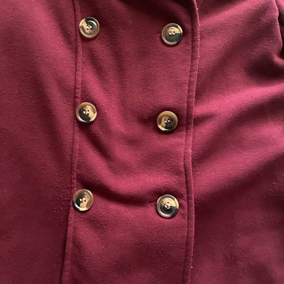 𝅺GUESS Burgundy Pea Coat Jacket Size S - Picture 7 of 7